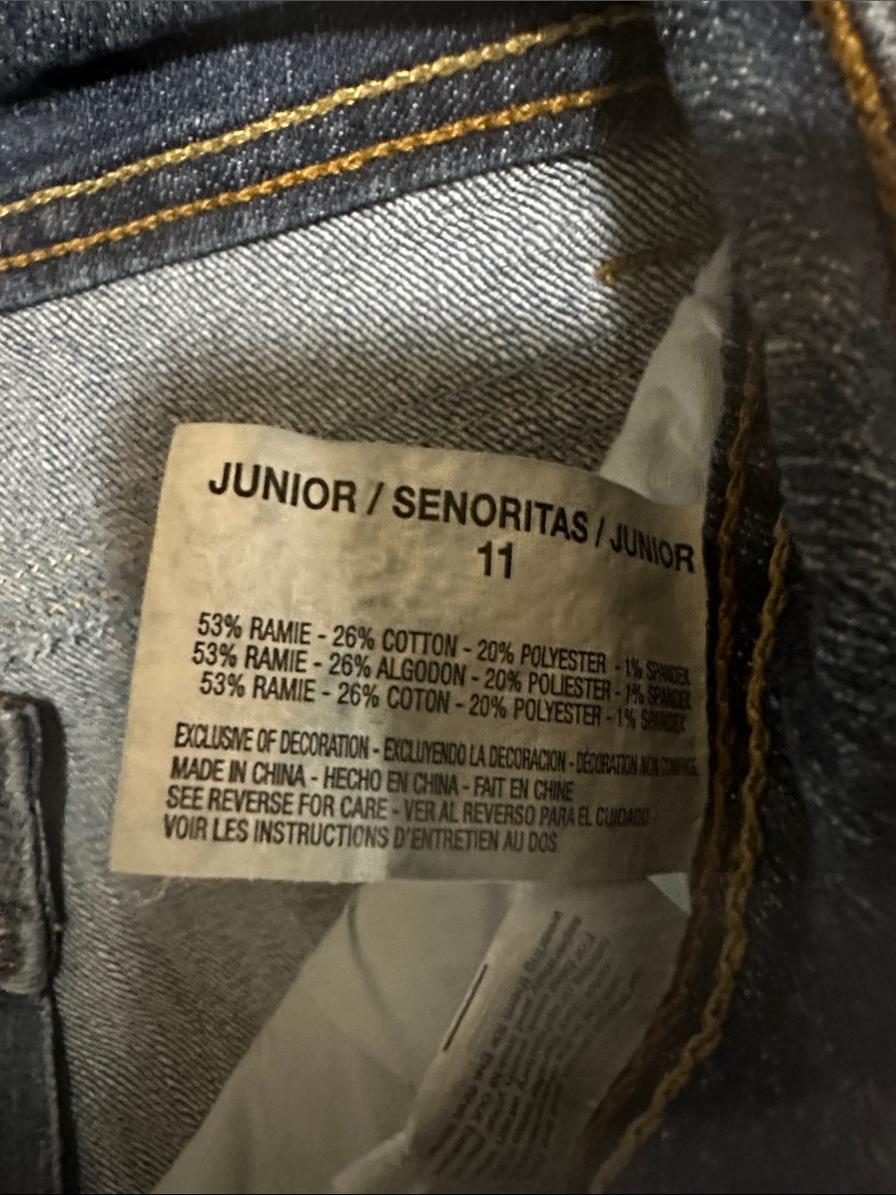 Grane Distressed Blue Denim Jean Shorts with Stud Details - Picture 2 of 4
